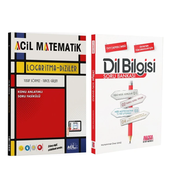 Acil Yayınları TYT Logaritma Diziler ve AKM Dil Bilgisi Soru Bankası Seti 2 Kitap ürün görseli 1