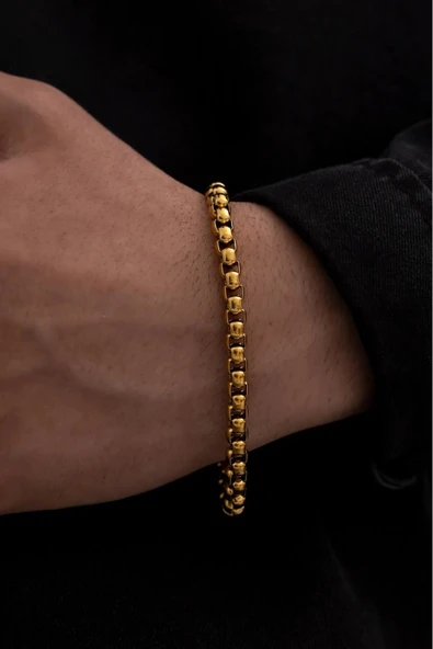 Arnavut Zincir Çelik Bileklik 4mm Unisex Bileklik Künye Kalın Model ürün görseli 1