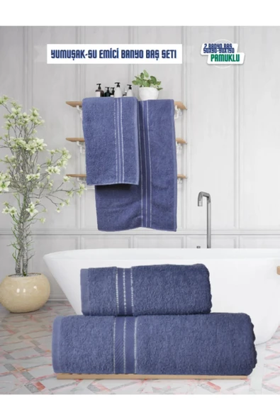 GOLDROOM CAN  HAMAM SETİ 90*140 BEDEN VE 50*90 EL YÜZ HAVLUSU ürün görseli 1