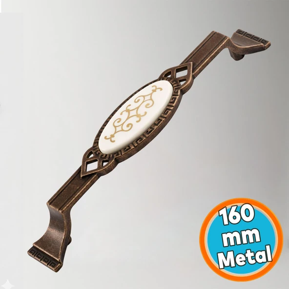 Mobilya Çekmece Dolap Kapak Kulpu Dayanıklı Kulbu Kulpları 160 mm Antik Bakır Metal Kulp ürün görseli 1