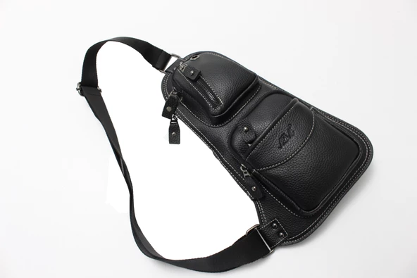 Adm Tr0014 Suni Deri, Tek Omuz Askılı Sırt - Göğüs Çantası - Body Bag ürün görseli 1