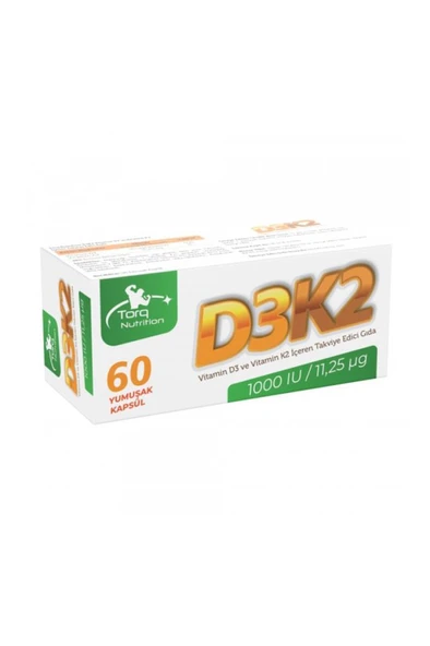 Torq Nutrition D3K2 (1000 IU / 11,25 mcg) 60 Yumuşak Kapsül ürün görseli 1