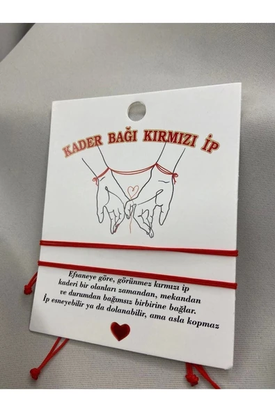 2'li "kaderin Kırmızı Ipliği" Kader Bağı Kırmızı Ip Bileklik ürün görseli 1