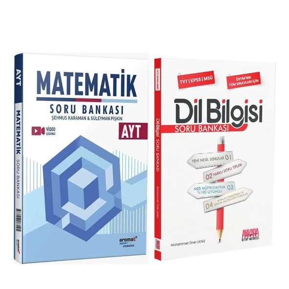 Aromat Yayınları AYT Matematik ve AKM Dil Bilgisi Soru Bankası Seti 2 Kitap ürün görseli 1