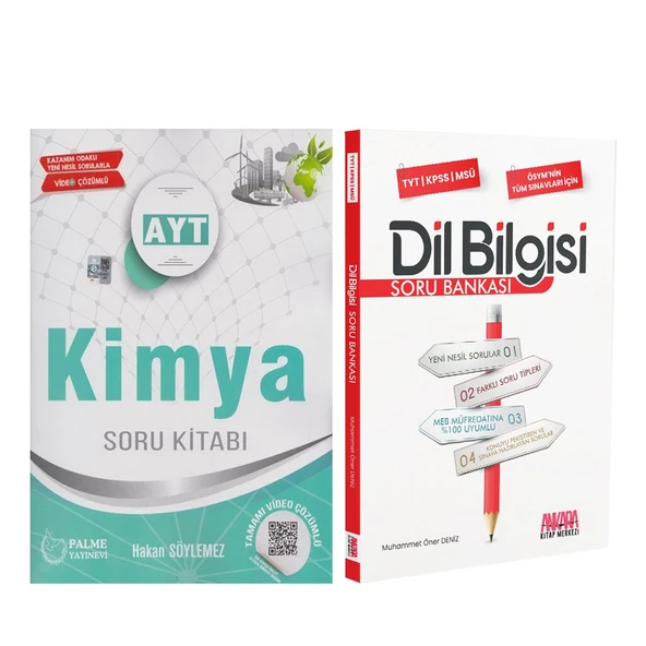 Palme Yayınları AYT Kimya ve AKM Dil Bilgisi Soru Bankası Seti 2 Kitap ürün görseli 1
