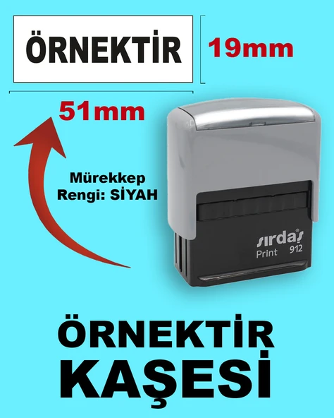 Örnektir Kaşesi, 912 (19mmx51mm) Siyah Keçeli Otomatik Kaşe ürün görseli 1