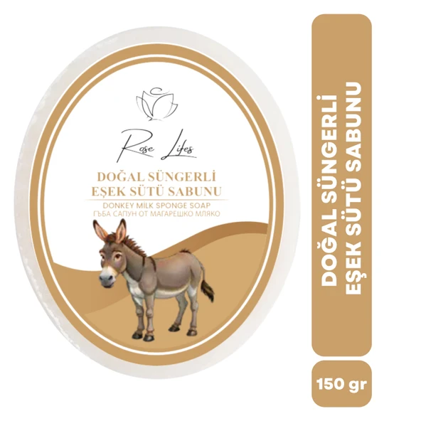 Doğal Süngerli Eşek Sütü Sabunu 150 gr - Nemlendirici & Yenileyici Bakım ürün görseli 1