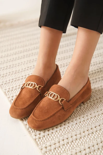 Hera Taba Süet Toka Detaylı Loafer Ayakkabı ürün görseli 1