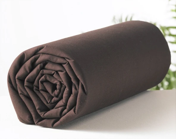 Maki Home %100 Pamuklu Kahverengi 100x200+50x70 Tek Kişilik Lastikli Çarşaf Takımı ürün görseli 1