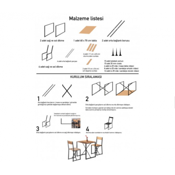 Balkon - Mutfak Masa Sandalye 2 Kişilik - Resim 5