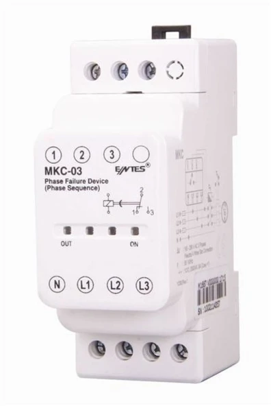 Entes Mkc-03 Faz Sıralı Motor Koruma Rölesi Ray Montaj, M1667 ürün görseli 1
