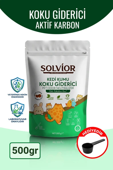 Solvior Kedi Kumu Koku Giderici Aktif Karbon 500 Gr ürün görseli 1
