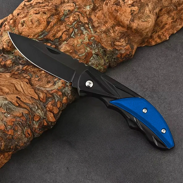 Katlanır Cep Çakısı - Kemer Klipsli - SDR-079 - Mavi ürün görseli 1