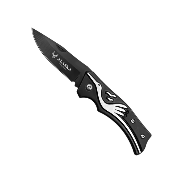 Katlanır Cep Çakısı - Siyah - SDR-001 - Leylek Motifli ürün görseli 1