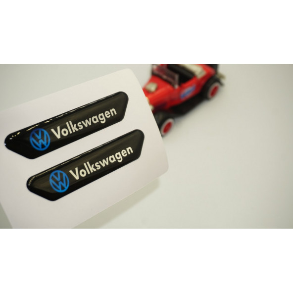 Volkswagen Logo Çamurluk Yanı Ve Ayna Metalize Damla Desen 3M Logo Arma ürün görseli 1