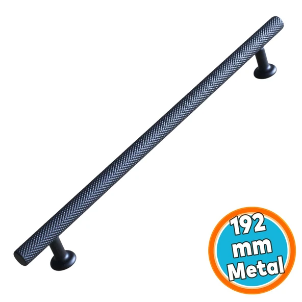 Mobilya Mutfak Dolabı Çekmece Dolap Kulpları Kapak Kulpu Kulbu Siyah 192 mm Metal Kulp ürün görseli 1