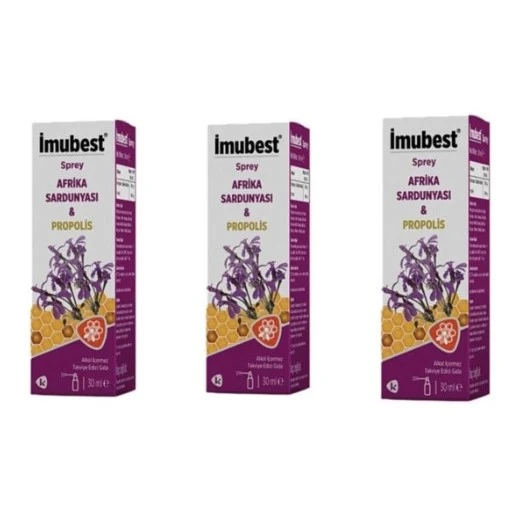 İmubest Afrika Sardunyası Propolisli Sprey 30 Ml 3'Lü PAKET (SKT:11/2028) ürün görseli 1
