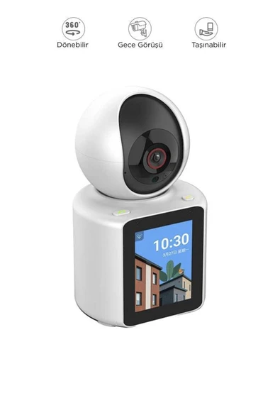 Bebek Kamerası Monitörlü 360 Derece Dönebilen Full Hd Smart Ip Güvenlik Kamerası CMR11 Beyaz ürün görseli 1