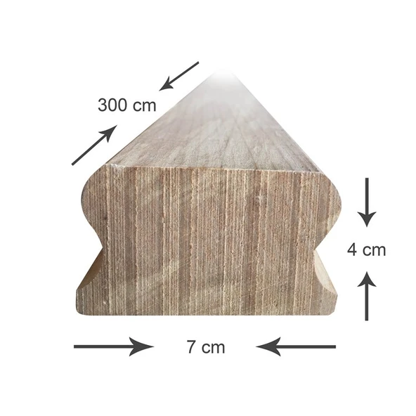 Ahşap Merdiven Küpeşte (Çam 300 Cm) - Resim 5