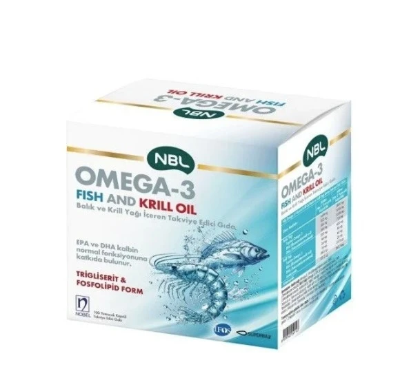 NBL Omega-3 Balık ve Krill Oil 100 Yumuşak Kapsül ürün görseli 1