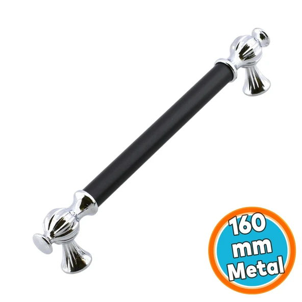 Mutfak Çekmece Mobilya Dolap Dolabı Kapak Kulpları Kulbu Kulpu 160 mm Krom Siyah Metal ürün görseli 1