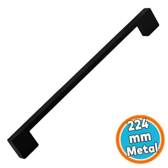 Mobilya Mutfak Çekmece Dolap Dolabı Kulbu Kulpu Kulpları (224 mm - 22.4 cm) Siyah Metal ürün görseli 1