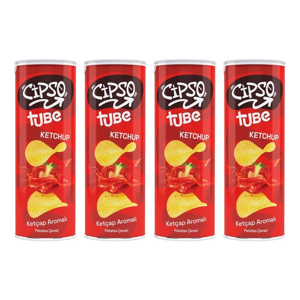 Cipso Tube Ketçap Aromalı Cips 160 gr x 4 Adet ürün görseli 1