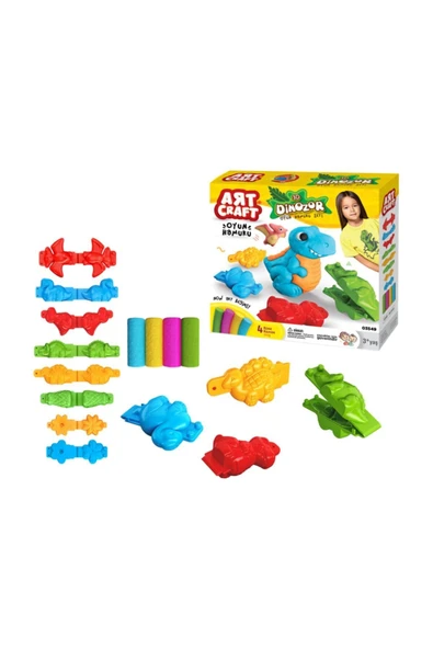 Oyuncakfabrikasi Art Craft 3D Dinozor Oyun Hamuru Seti ürün görseli 1