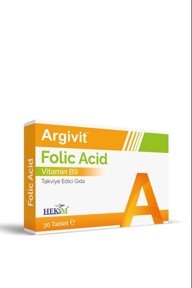 Argivit Folik Asit Vitamin B9 İçeren Takviye Edici Gıda 30 Tablet ürün görseli 1