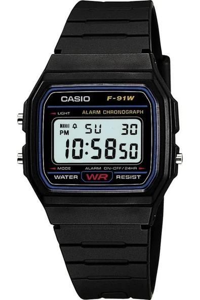 CASIO F-91W-1DG Retro Plastik Dijital Erkek Kol Saati ürün görseli 1