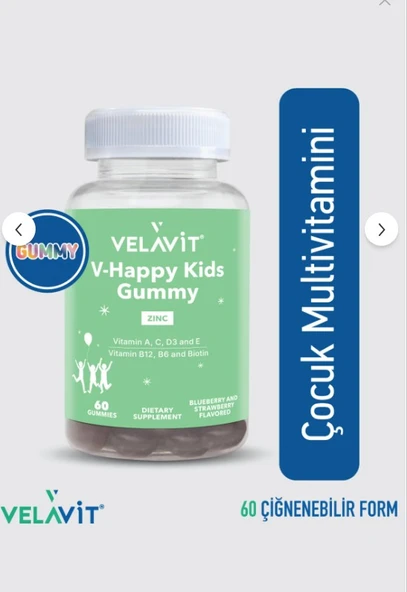 Velavit V-Happy Kids Gummy 60 Gummies ürün görseli 1