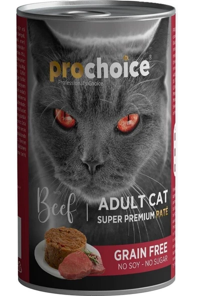 Pro Choice Sigir Etli Sekersiz Tahilsiz Ezme Yetiskin Kedi Konservesi 400gr ürün görseli 1