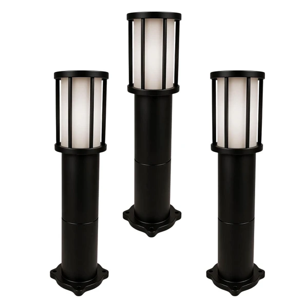 Kule Kafesli 3 Adet Bahçe Duvar Armatürü 60 cm Set Üstü Suya Dayanıklı Modern Dış Mekan Aplik ürün görseli 1