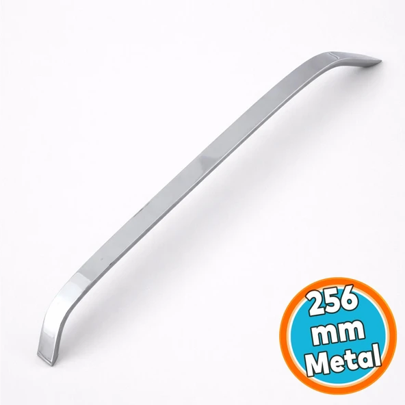 Mobilya Çekmece Mutfak Dolabı Dolap Kulpları Kulb Kulpu Krom Gümüş Metal Kulp 256 mm - 25.6 cm ürün görseli 1