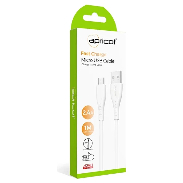 Apricot APC-A120M Micro USB 1m 2.4A Şarj + Data Kablosu - Resim 2