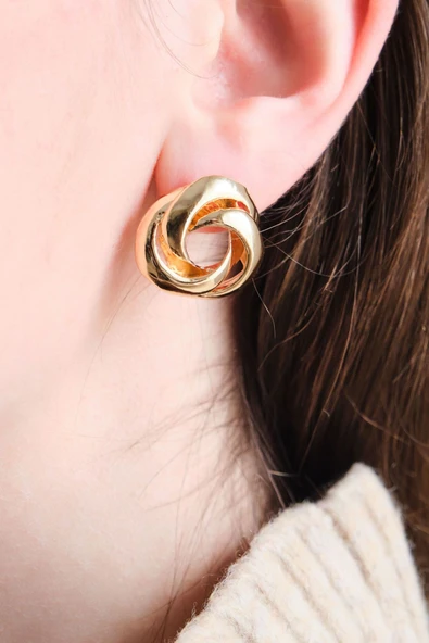 Kadın Gold Loop Küpe - Resim 3