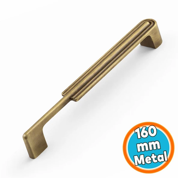 Mobilya Çekmece Dolap Kapak Kulpu Dayanıklı Kulbu Kulpları Siyah160 mm Antik Sarı Metal Kulp ürün görseli 1