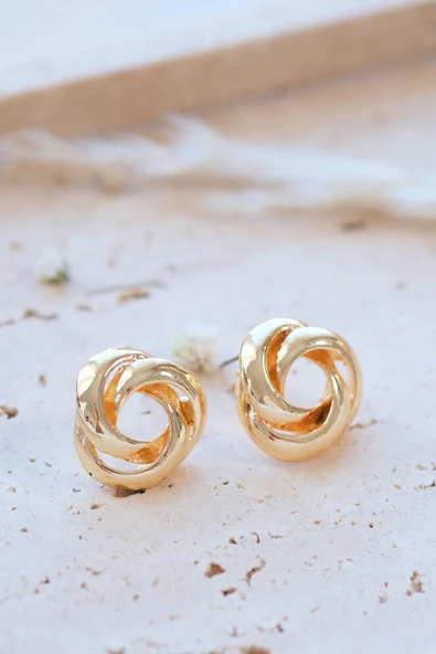 Kadın Gold Loop Küpe - Resim 4