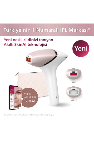 Lumea BRI950/02 Lazer Epilasyon 450.000 Atım-Vücut,Yüz/Skin AI (Yeni Versiyon BRI950) ürün görseli 1