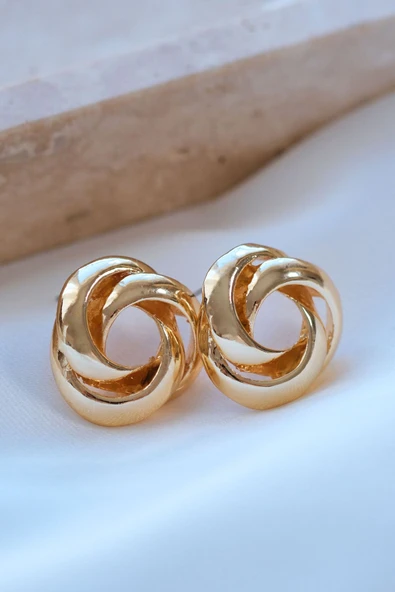 Kadın Gold Loop Küpe - Resim 6