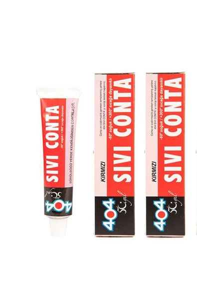 404 Sıvı Conta Yapıştırıcı Yüksek Isıya Dayanıklı Süper Güçlü Yapıştırıcı 80 GR Kırmızı 2 Adet ürün görseli 1