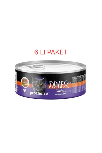 Döner Bites Sos İçinde Hindi Etli Yetişkin Kedi Konservesi 70gr - 6 lı Paket ürün görseli 1
