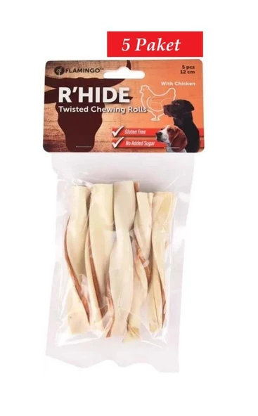 Flamingo Snacks RHide Rulo Tavuklu 12cm 70 Gr*5 Paket ürün görseli 1