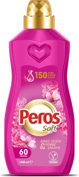 Peros Soft Konsantre Yumuşatıcı Kiraz Çiçeği & Pembe Şakayık 60 Yıkama 1440 Ml ürün görseli 1