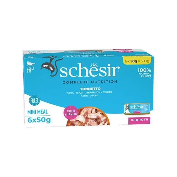 Schesir Sos İçinde Ton Balıklı Yetişkin Kedi Konservesi 6x50gr ürün görseli 1