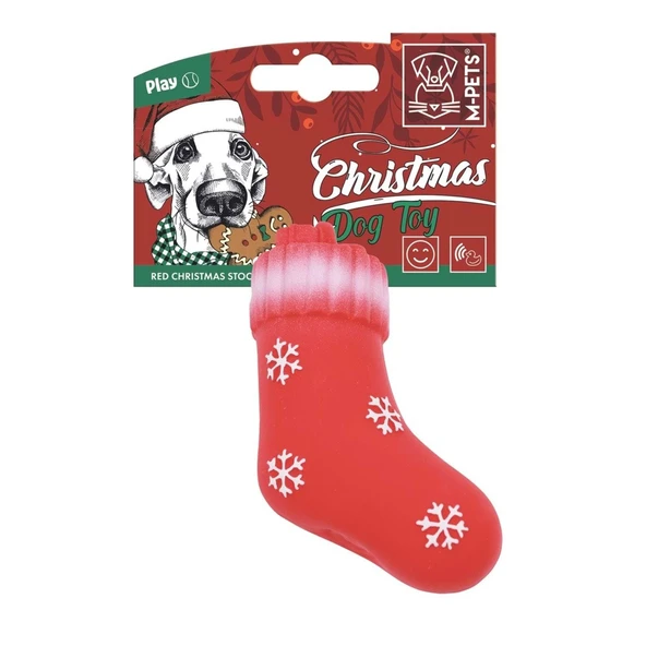 M-Pets Christmas Red Stocking Köpek Oyuncağı 13cm ürün görseli 1