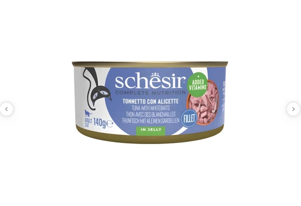 Schesir Ton Balıklı ve Ringa Balıklı Jöle Içerisinde Konserve Kedi Maması 140gr ürün görseli 1