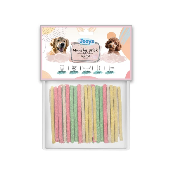 Jooys Renkli Munchy Çubuk 12 cm 100'lü ürün görseli 1