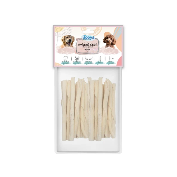 Jooys Beyaz Burgu Çubuk 12 cm 50'li ürün görseli 1