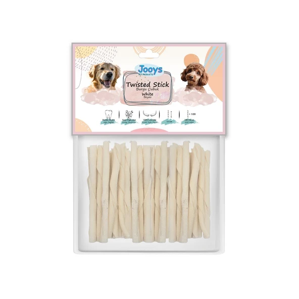 Jooys Beyaz Burgu Çubuk 12 cm 100'lü ürün görseli 1